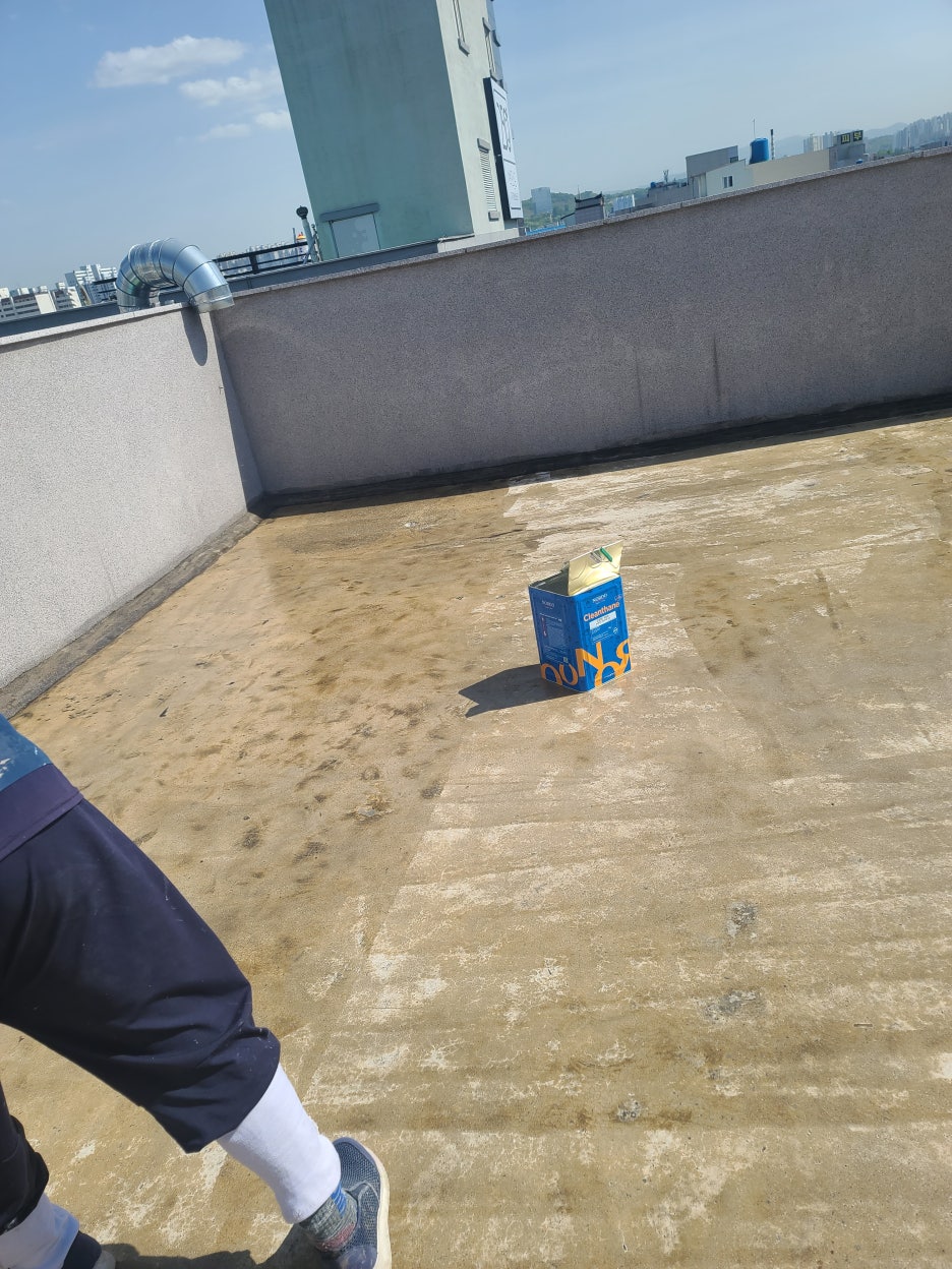하도를 바른 옥상 바닥